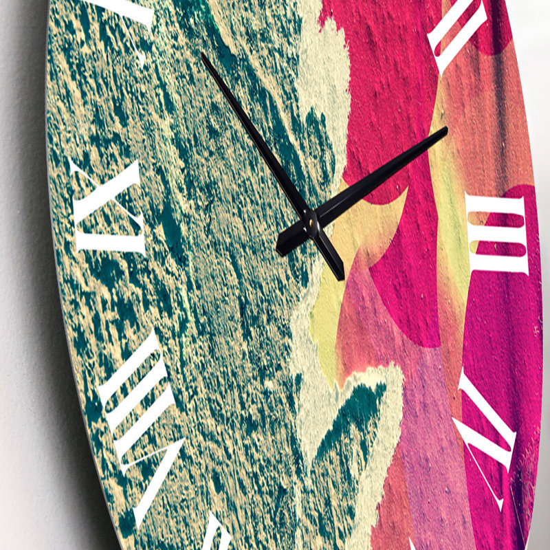 Affiche grunge déchirée sur béton - horloge murale moderne, Petit