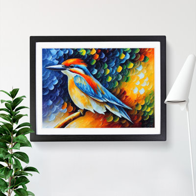 Kingfisher Bird Vol.2 Abstract - Framed Print
