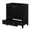 Base de meuble de salle de bain noire 30 po, meuble-lavabo en bois massif et planche avec portes et tiroir, multifonctionnelle, tablette ajustable, base à assembler moderne, 30 po, noir-272925219