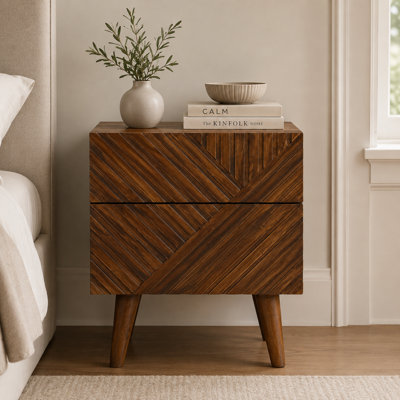Tweedbrook 45cm W Solid Wood Bedside Table