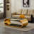 57" Stainless With Glass Coffee Table, Modern Coffee Table For Living Room, 2-Tier Glass Top With Large Space Fashion Design-1970493228