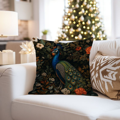 Housse de coussin animaux animaux William Morris - Peacock