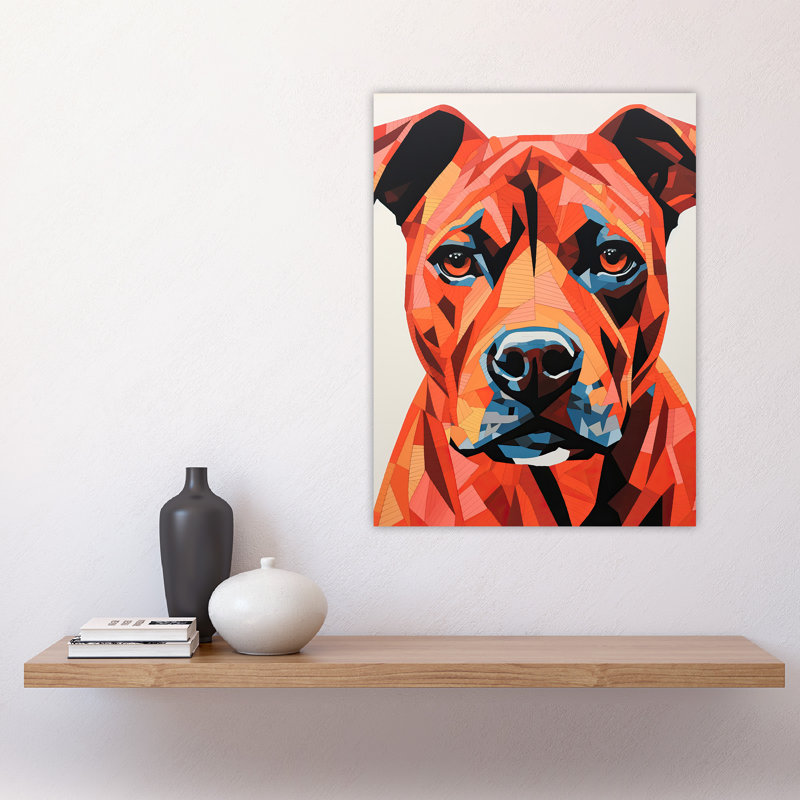 Wall Art Print Staffordshire Bull Terrier Geometric Artwork Painting Staffie Poster
