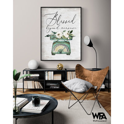 «Blessed Beyond Mesure», affiche encadrée «Simply Blessed», impression de citation surdimensionnée, impression d'aquarelle fleur blanche