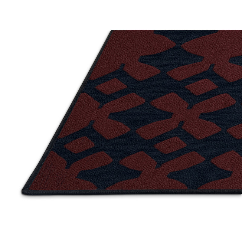 Tapis gris en treillis lavable à la machine, Rectangulaire 2 pi x 3 pi