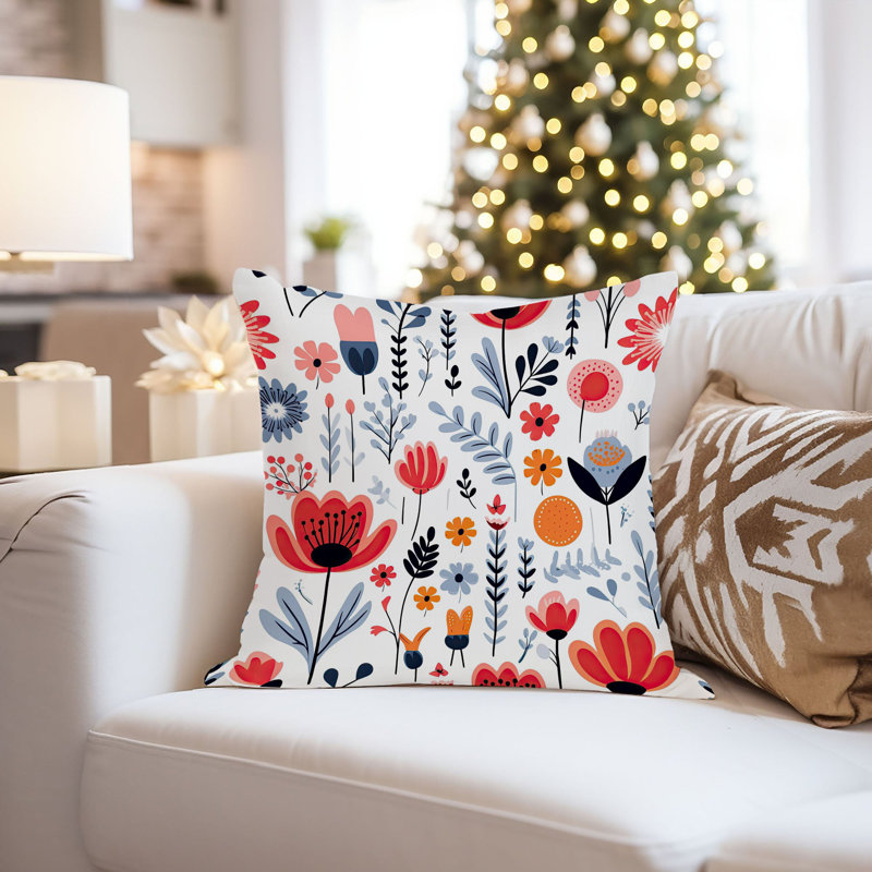 Botanical Scandinavian Flower Pattern VII, 20" H x 20" W