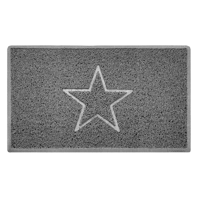 Star Non-Slip Indoor / Outdoor Doormat, Grey, 45cm W x 75cm L