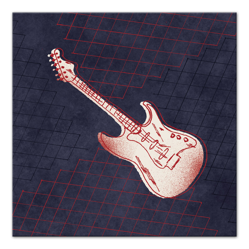Art sur toile tendue guitare Morabito, H 16 po x l 16 po x P 1,25 po