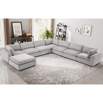 Canapé modulaire rembourré 8 pièces Nuccio