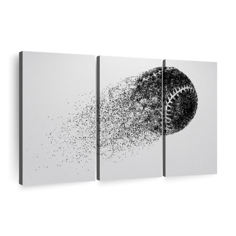 «Abstract Baseball» sur toile, H 42 po x l 65 po x P 1,25 po
