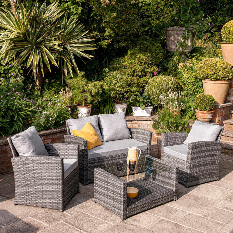 Dalia 4 - Person Seating Group with Cushions, Grey