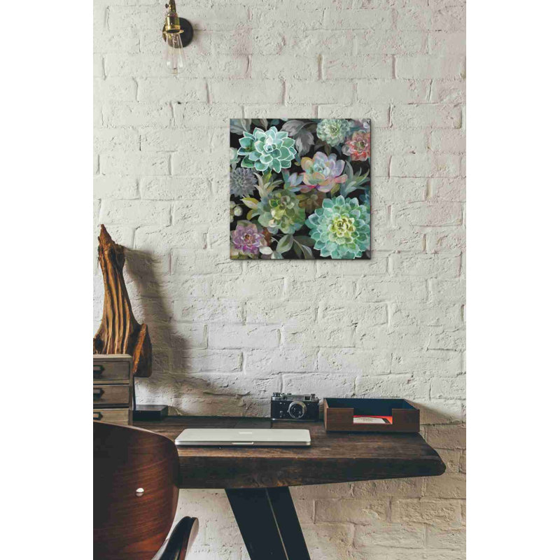 «Floral Succulents v2 Crop» par Danhui Nai, art mural sur toile, H 12 po x l 12 po x P 0,75 po