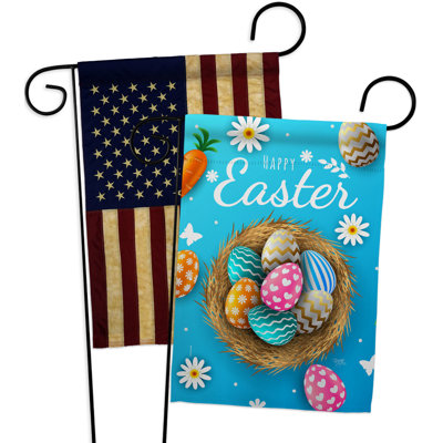 Double Sided 18.5'' H x 13'' W Polyester Easter Garden Flag
