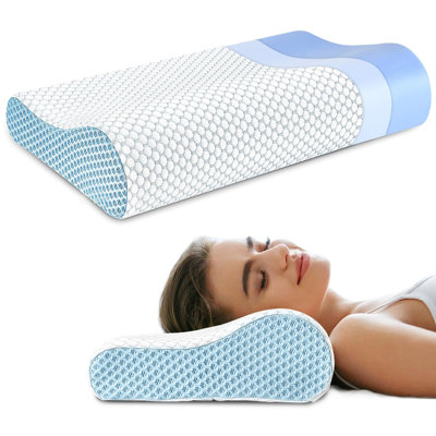 Memory Foam Pillows Neck Pillow Bed Pillow for Sleeping, Ergonomic Cervical Pillow for Neck and Shoulder Pain Relief,Orthopedic Contour Pillow for Side Back Stomach