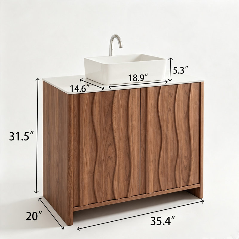 Meuble-lavabo sur pied 35,4 po