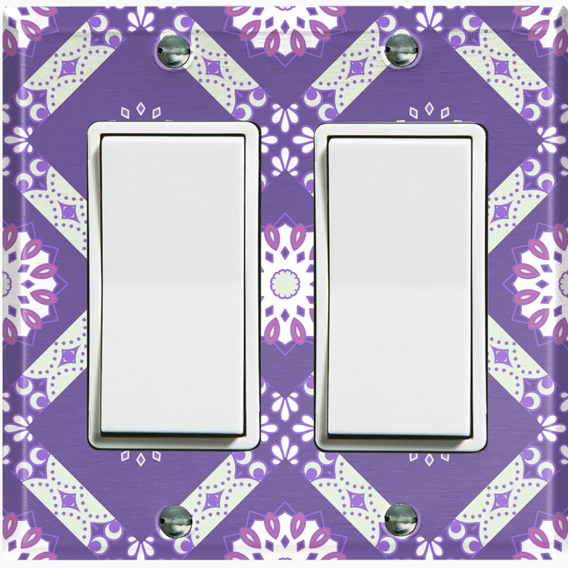 Plaque murale berçante 2 bandes Flower Mandala, Mauve