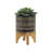 S/2 5/8" GLAZED PLANTER W/ STAND, BLACK