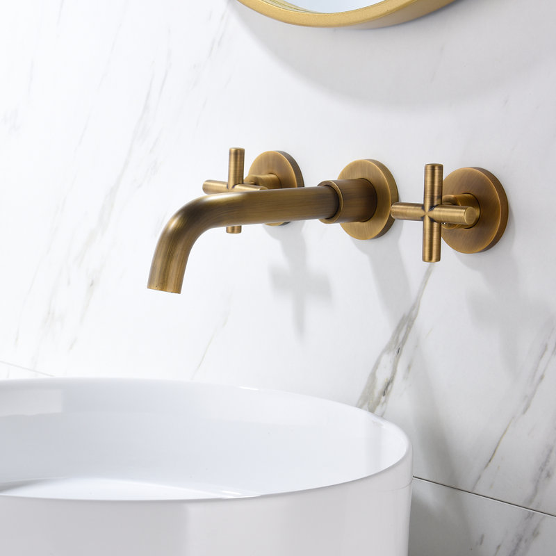 Robinet de salle de bain mural en bronze - à la rouille et à la corrosion, finition à 7 couches pour une utilisation à long terme