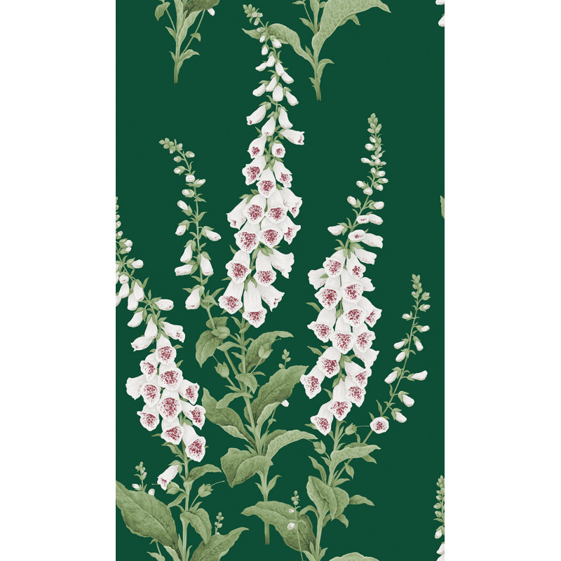 Graham & Brown Foxglove Midnight Wallpaper, Green