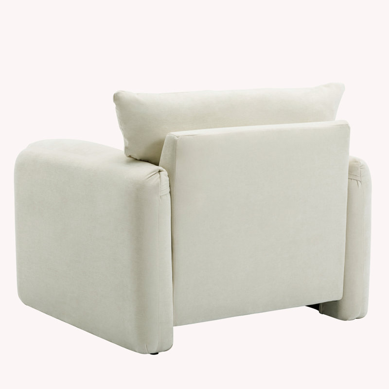 38.6'' Upholstered Sofa, Cream Chenille