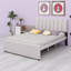 Lit plateforme tapissier avec lit gigogne-441221877