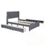 Lit plateforme tapissier double avec 2 tiroirs et 1 lit gigogne simple-380883333