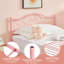 Single Size Metal Bed Frame with Heart Headboard, Modern Platform Bed with Footboard, Steel Slat Support, No Box Spring Needed, Easy Assembly (Set of 2)