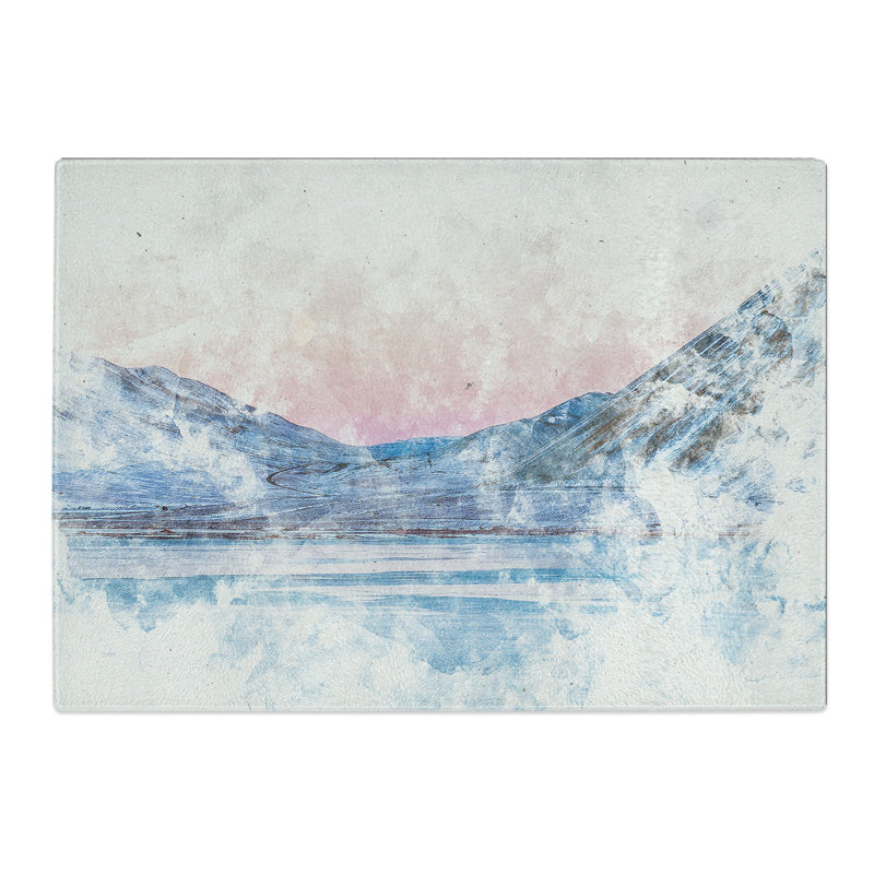 Tempered Glass Moon over Iceland Chopping Board, 20 cm x 28.5 cm