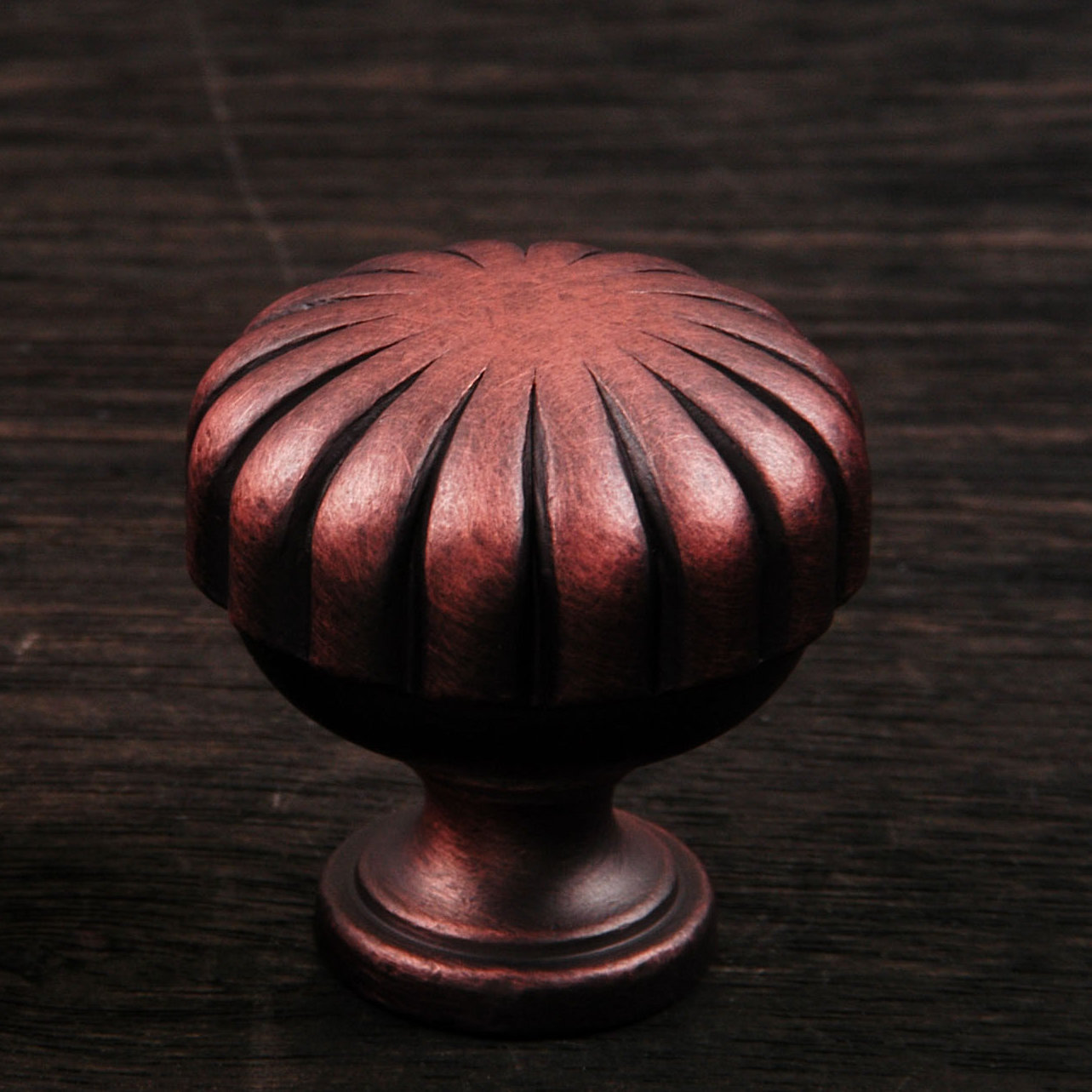 Smooth Melon Mushroom Knob CK Series, Distressed Copper