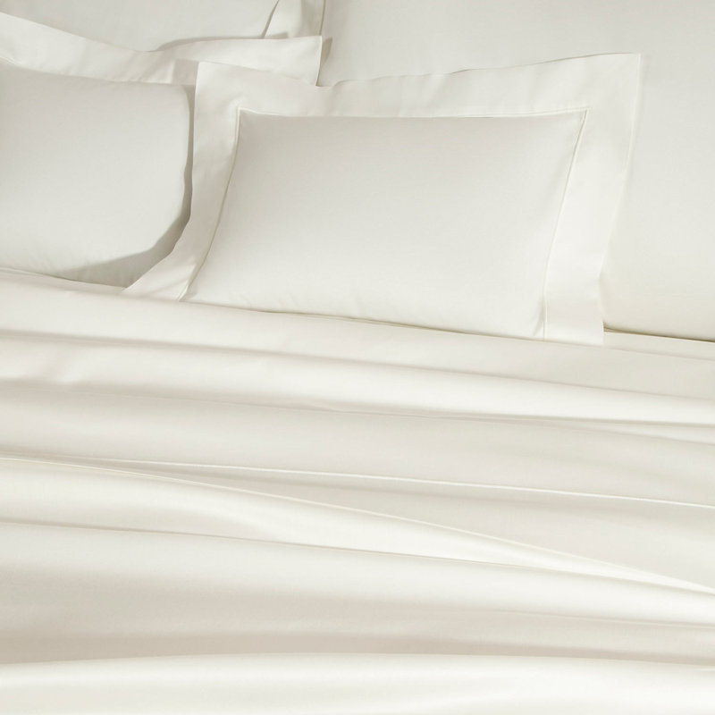 Grace Sateen Duvet Cover, Queen Duvet Cover, Milk