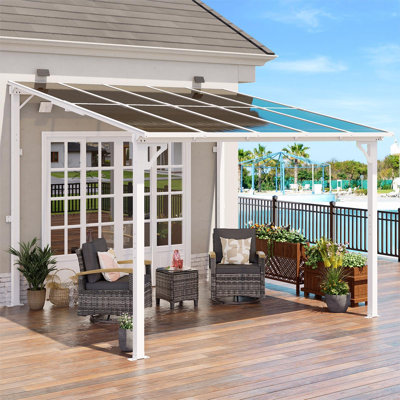 Pergola murale en aluminium avec lumière solaire Yardgrace