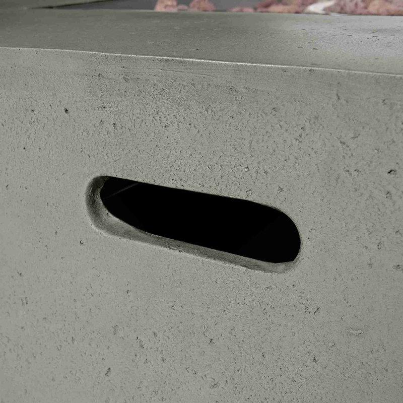 Table de foyer d'extérieur au propane 500g BTU avec support de réservoir - gris clair, Gris clair