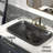 Los Flexi 24" x 15" Matte Black Ceramic Semi-Recessed Rectangular Vessel Bathroom Sink with Pop-Up Drain