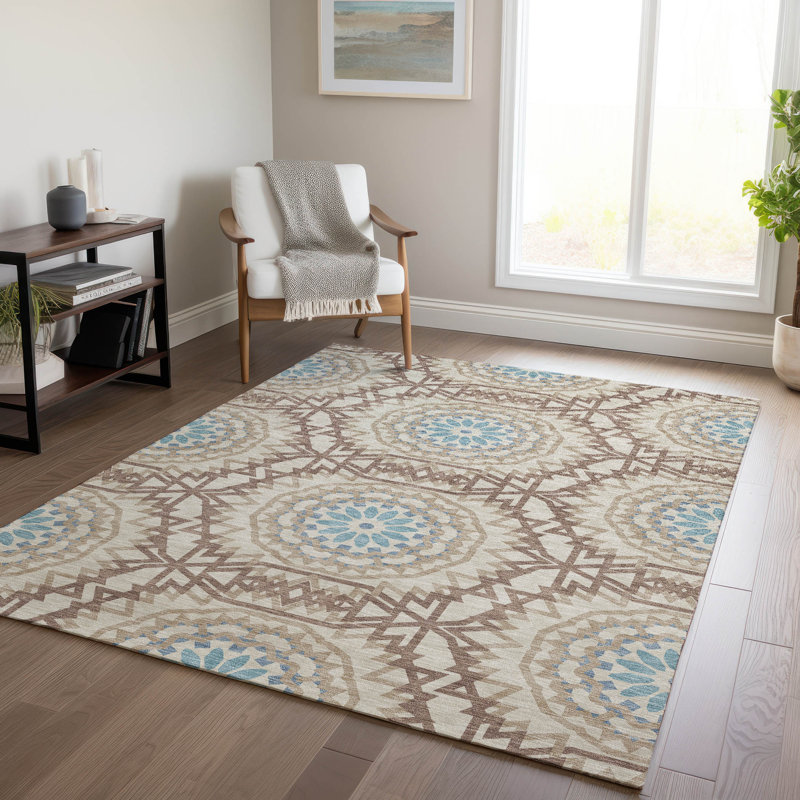 Kawon Geometric Indoor / Outdoor Rug, Rectangle 2'6" x 3'10"