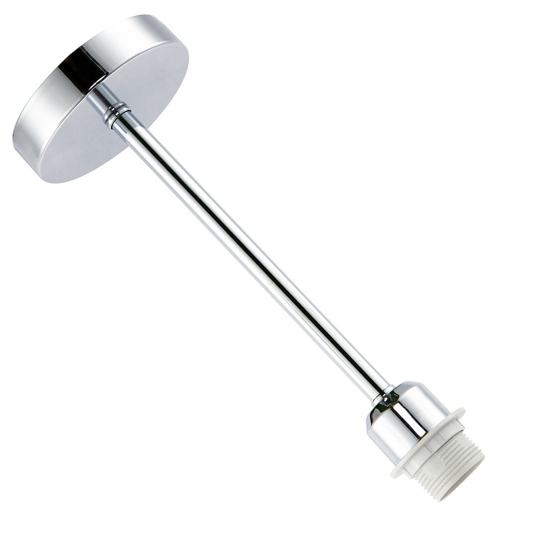 Happy Homewares Classic Polished Chrome Ceiling Light Fixture to Showcase Lamp Shades | 12cm x 33cm | Suitable for Lamp Shades with E27 Lamp Holder - Image 3