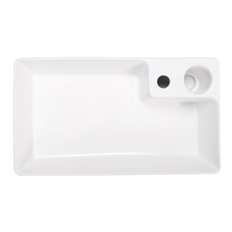Latitude Run Kruitbosch 58mm L x 33mm W White Ceramic Rectangular Sink with Overflow