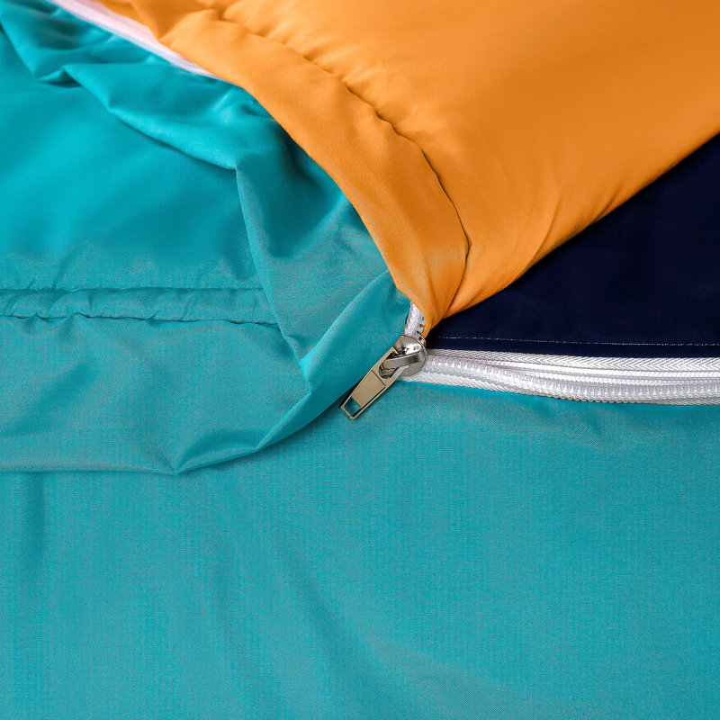  Bunkie Deluxe All-In-One Zipper Bedding Set, Full / Double, Turqouise/Orange