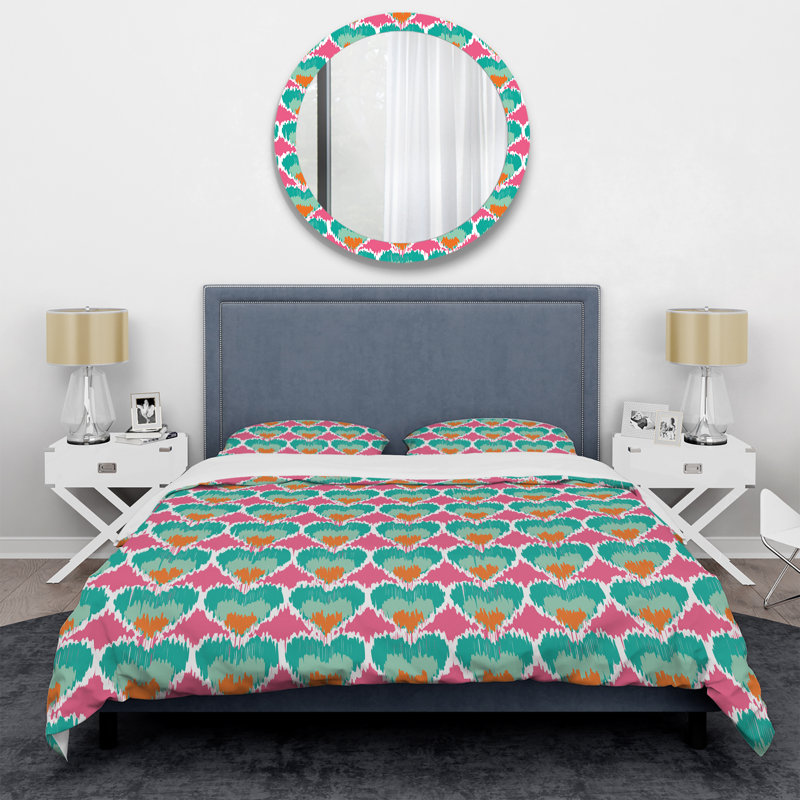 Motif mauve et violet - Ensemble de housse de couette abstrait - Microfibre de polyester
