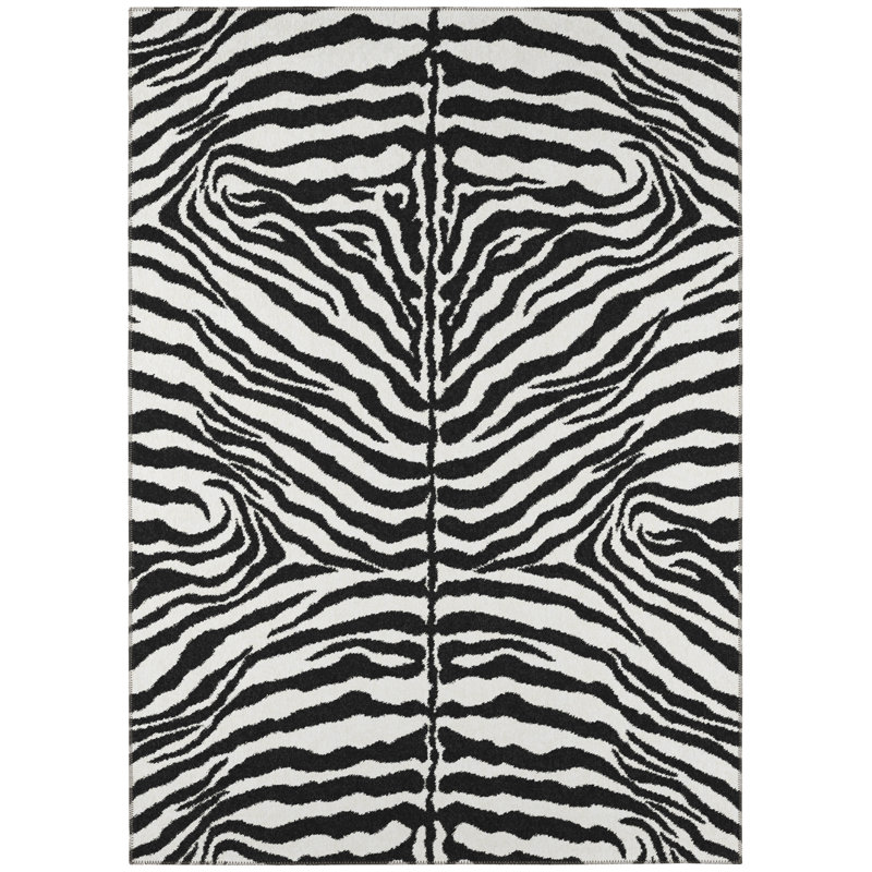 Tapis noir tissé à la machine Reme, Rectangle 9 pi x 12 pi
