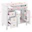 Meuble-lavabo en bois 36 po avec lavabo, ensemble de meuble-lavabo autoportant avec tiroir basculant, 3 tiroirs et 2 portes-1388013274