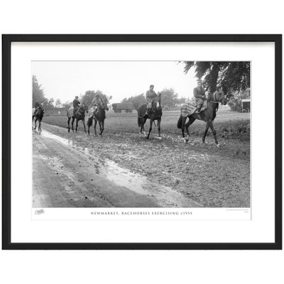 Newmarket, Racehorses Exercising C1955 1 Piece Single Picture Frame Wall Art