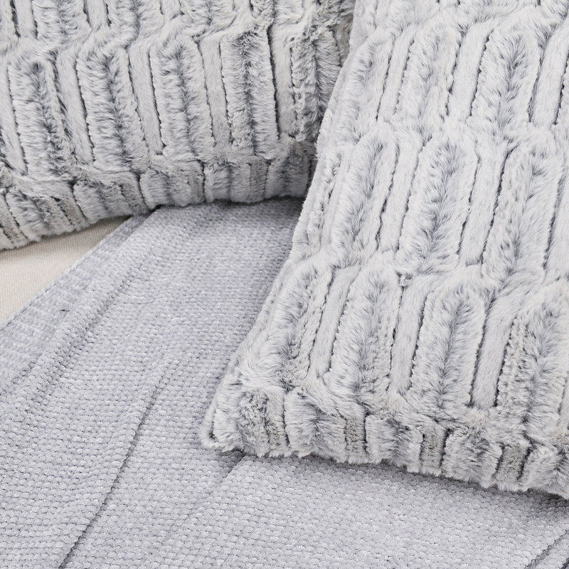 Housses de coussin en fausse fourrure, 20 po x 20 po, ANGELA