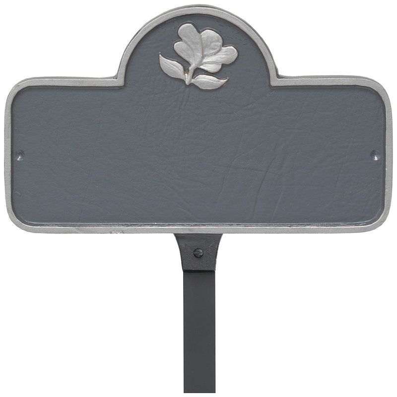 Enseigne d’adresse pour pelouse sur 1 ligne, Gris / Argent, Oui