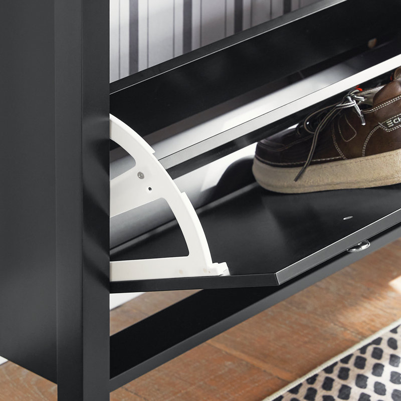 12 Pair Shoe Storage Cabinet, Black