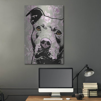 Red Barrel Studio® «Thoughtful Pit Bull» par Dean Russo, art mural en métal