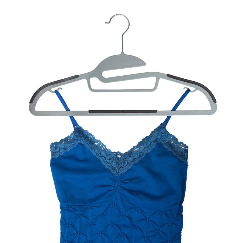 Cintre en plastique Burrier antidérapant pour robe / chandail / chandail, Gris clair