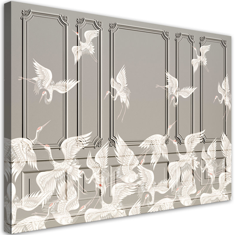 Cranes In Flight - Wrapped Canvas Print, 70cm H x 100cm W