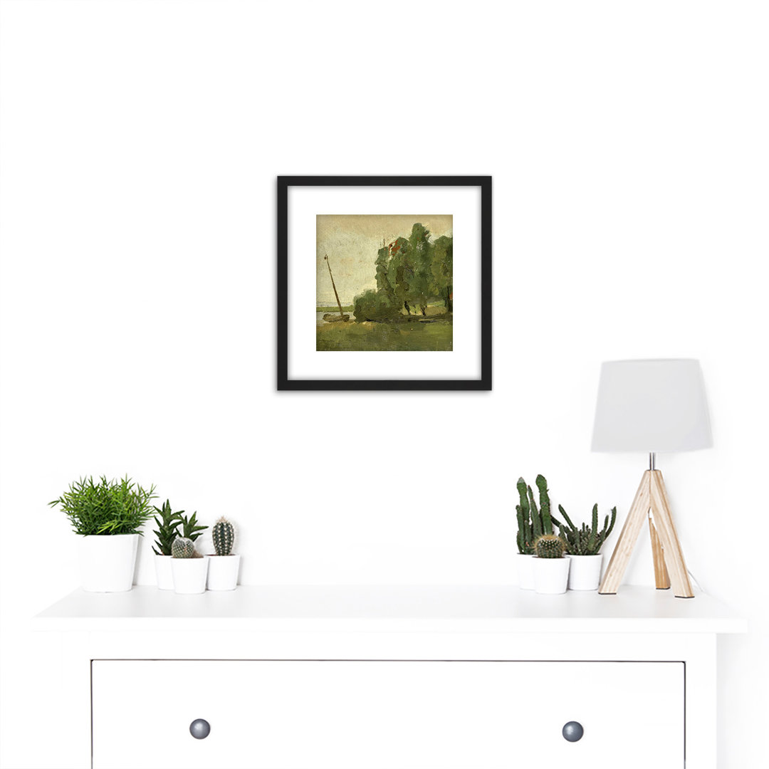 Breitner Farmstead Landscape Trees by George Hendrik Breitner - Single Picture Frame Painting
