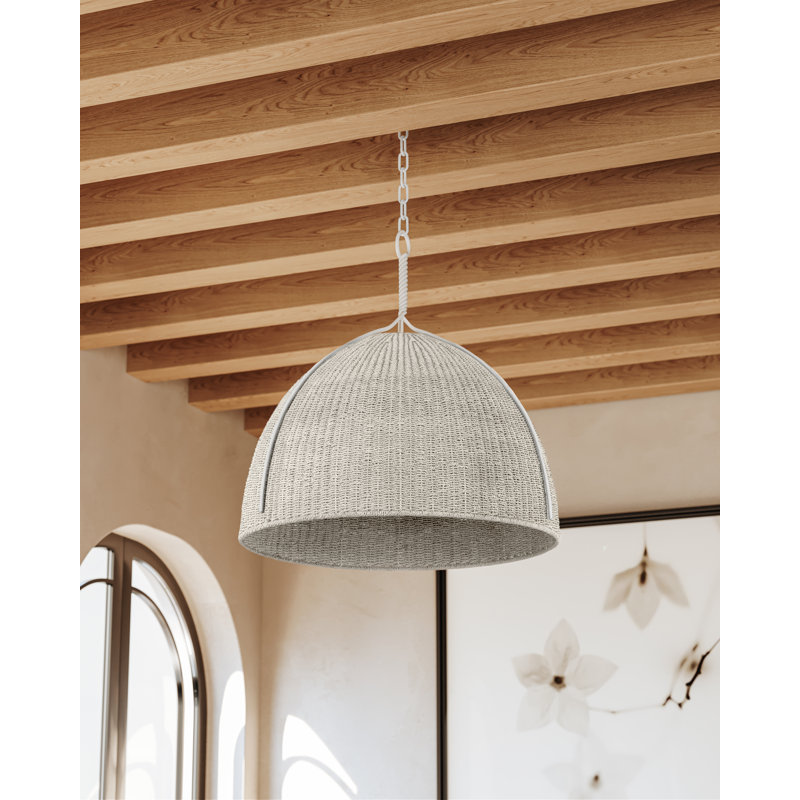 Woodlawn Pendant in White Plaster, 29" H x 28.5" W x 28.5" D