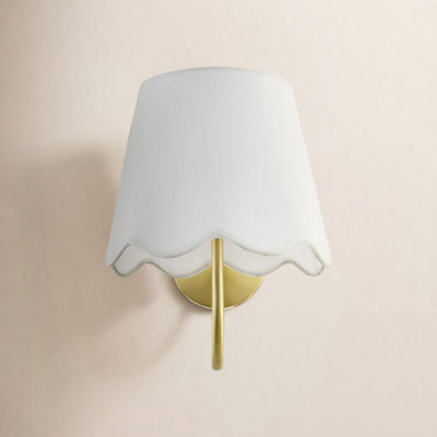 Single Light Linen Armed Sconce